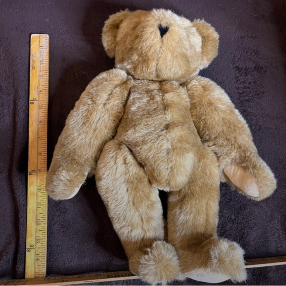 Vtg Authentic Vermont Teddy Bear Plush Made USA Jointed Movable Arms Legs & Head - Picture 5 of 7